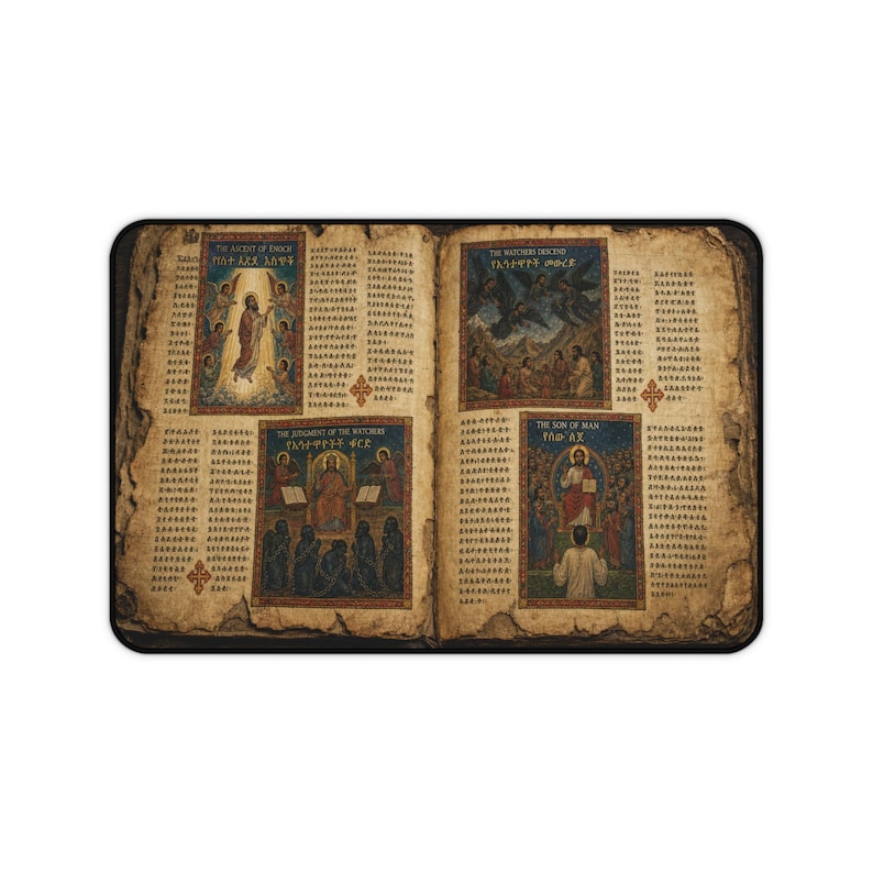 Ancient Ethiopian Papyrus of the Book of Enoch Desk Mat | Ancient Biblical Manuscript Design | Christian Study Desk Pad image 16