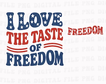 I Love The Taste Of Freedom Png, Matching 4th Of July Couples Png, Friends Parody Patriotic Png, USA 250th Anniversary Couples Png