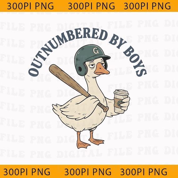 Funny Boy Mom Png, Outnumbered By Boys Png, Baseball Mom Goose Png, Exhausted Mom Gift, Boy Mom Announcement Unisex Png