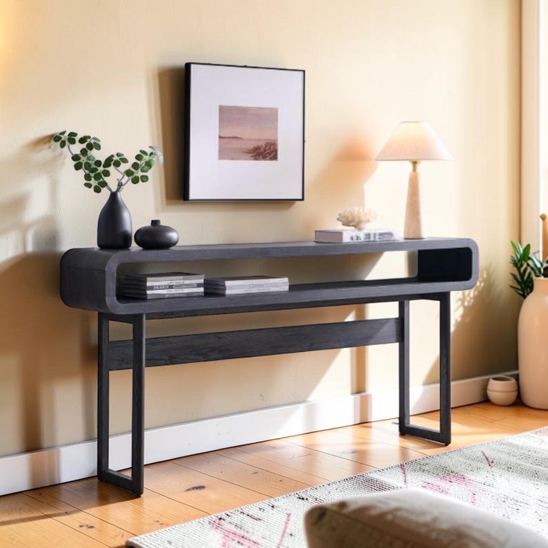 modern console table, narrow console table, entryway table, hallway table, minimalist furniture, wooden console table, mid century modern, slim console table, sofa table, modern home decor, scandinavian furniture, entryway decor, small space furniture