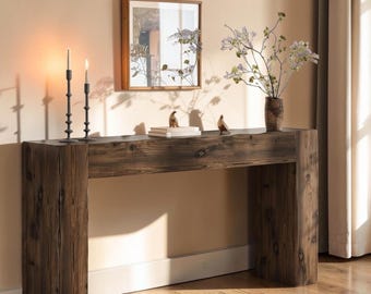 Mesa consola de madera maciza para recibidor, sofá o sala de estar. Realza la decoración del hogar.