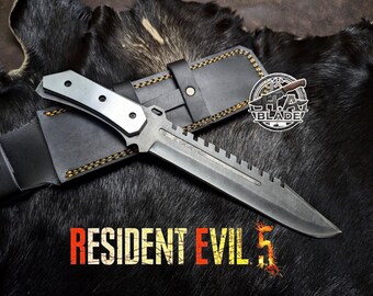 Resident Evil 5 Albert Wesker Knife: Acid Washed 1095Steel Blade, Full Tang