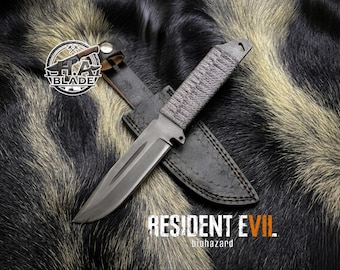 Resident Evil Bio Hazard Replica Knife with Leather Sheath