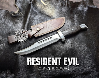 Resident Evil Requiem Knife | High-Carbon Steel, Wood Handle, gift for gamer
