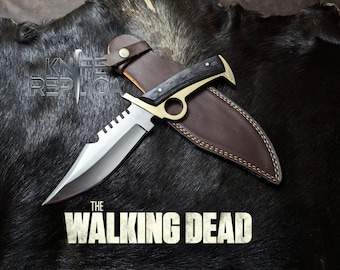 Daryl Dixon Bowie Knife Replica: Walking Dead Prop, Brass Finger Guard