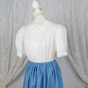 Women&#39;s Premium Muslin Pleated Shoulder Blouse | Modest | Shirt | Feminine | Puffed Sleeve | Frilly | Lady&#39;s Blouse | Full