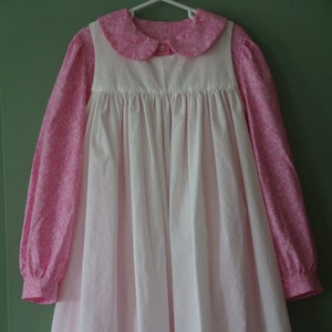 Girls&#39; Simply Sweet Dress Sizes 1-16 w/Opt Bonnet & Pinafore or Apron | Cuffed Long Sleeves | Pioneer | Flower Girl | Modest | Custom Fabric