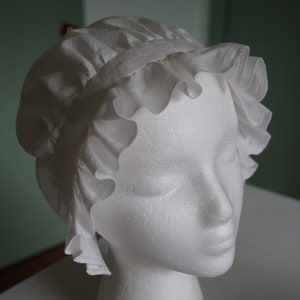 Ladies' or Girls' Ruffled Dormeuse Cap |Cotton or Linen| Mob Cap | Night Cap | Day Cap |18th Century Cap | Colonial Williamsburg |Historical