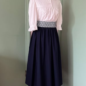 Ready to Ship Navy Floral Sash for Women or Girls | Detached | Waistband | Long Sash | Ties | Detached Tie Backs | Cumberbund | Formal