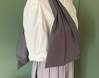 Cartera de hombro gris acero / Cartera de mercado / Bolsa de compras / Bolsa de hombro / Feria medieval / Siglo XVIII / Histórica / Puesto comercial