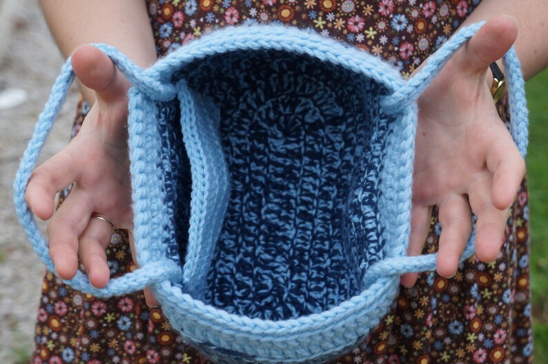 DOWNLOAD TODAY Blue Denim Crocheted Purse Pattern Instant Download image 3