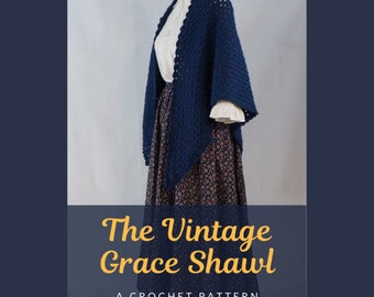 DOWNLOAD TODAY Vintage Grace Shawl Crochet Pattern | Instant Download