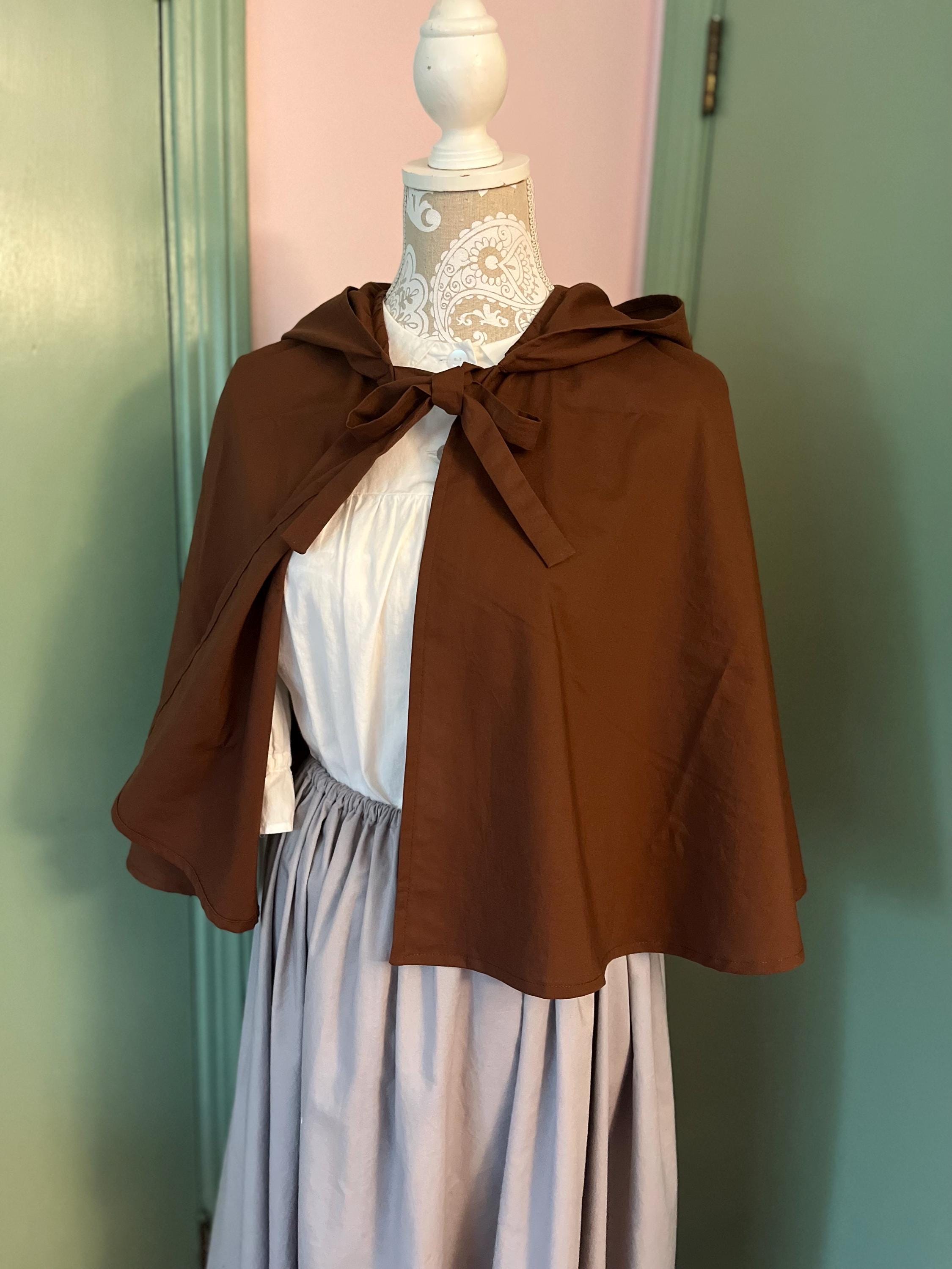 Ready to Ship Women’s Cotton Cape | Dream Cotton Brown | Rennaissance | Hobbit | Civil War Cloak | Woodland | Forest | Historical | Hood