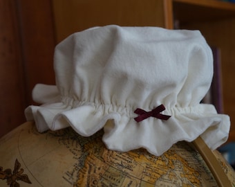 Mob Cap for Girls in Cotton or Linen | Sleep Cap | Night Cap | Victorian | Edwardian | Colonial | Historical | Head Warmer | Hat