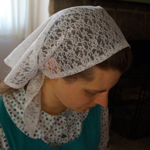 Lacy Head Scarf | Shawl | Modesty piece | Fichu | Small shawl | Babushka | Neck shawl | Head Covering | Shawl | Veil | Prayer Veiling