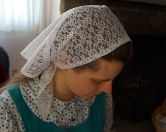 Lacy Head Scarf | Shawl | Modesty piece | Fichu | Small shawl | Babushka | Neck shawl | Head Covering | Shawl | Veil | Prayer Veiling