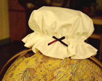Mob Cap for Women in Cotton or Linen | Sleep Cap | Night Cap | Victorian | Edwardian | Colonial | Historical | Head Warmer | Hat