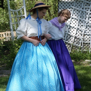 4 Gored Comfort Drawstring Skirt | Custom | 100% Cotton Fabric | Modest | Civil War | Colonial | Victorian | Medieval | Renaissance