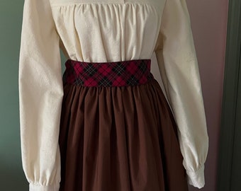 Women's Plaid Flannel Sash | 4 Colors | Waistband | Girdle | Belt | 19th Century | Civil War | Medici | Edwardian | Dickens | Victorian