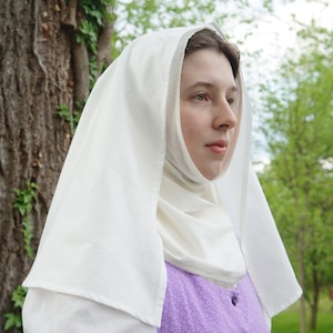 Women&#39;s Cowl Neck Wimple and/or Veil | Cotton or Linen | Knights & Fair Ladies | Camelot | Ivanhoe | Renaissance | Medieval | Tudor | Nun
