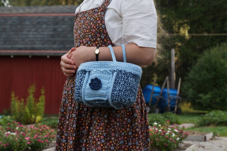 DOWNLOAD TODAY Blue Denim Crocheted Purse Pattern Instant Download image 2