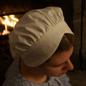 Custom Order Womens' or Girls' Eared Dormeuse Cap | Cotton or Linen | Mob Cap | Night Cap | Day Cap | 18th Century | Colonial Williamsburg