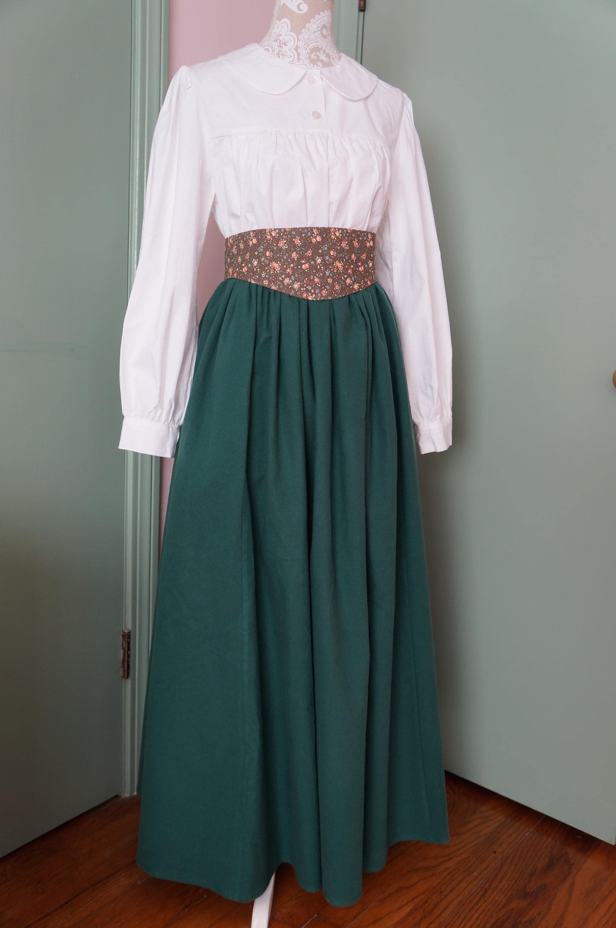 スカート Cotton Dramatic Gather SK Flannel 3 Gored Comfort Drawstring Maxi Skirt | Custom 100% Cotton