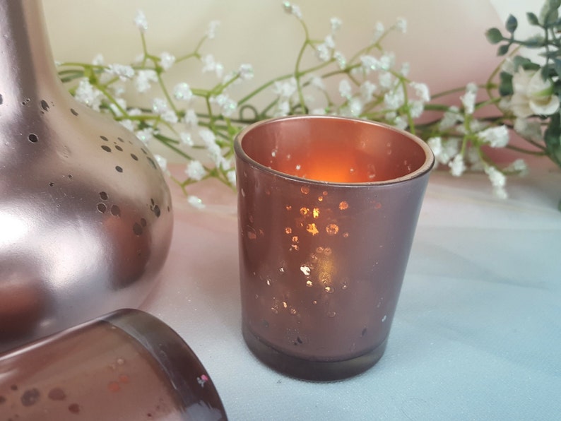 15 Rose Gold Mercury Glass Wedding Votive Candle Holders or Etsy