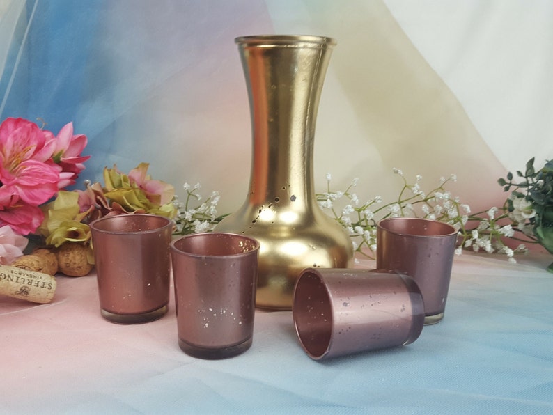 15 Rose Gold Mercury Glass Wedding Votive Candle Holders or Etsy
