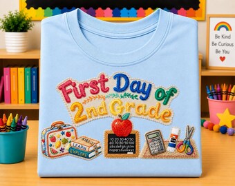 First Day of 2nd Grade PNG | Embroidery School Design (Digital Download)