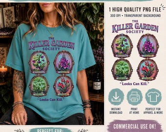 The Killer Garden Society PNG | Poisonous Plants Halloween PNG | Belladonna Foxglove Hemlock Oleander | Dark Cottagecore | Instant Download