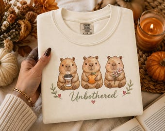 Watercolor Capybara PNG | Cozy Coffee Animal Sublimation Design (Digital Download)