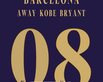 Fonte Tipográfica Barcelona Away Kobe Bryant 2026-2027 Arquivos .AI .pdf .eps e TTF