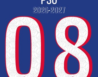 Lettertype en typografie Paris Saint-Germain PSG 2026-2027 Bestanden: .AI .pdf .eps en TTF