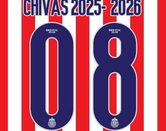Lettertype Typografie Chivas Guadalajara 2025-2026 Lokaal 5 bestanden .eps .pdf .ttf met logo en .ttf zonder logo