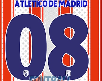 Atlético de Madrid 2025-2026 lettertype. PDF- en EPS-TTF-bestanden met en zonder logo.