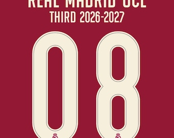 Lettertype Typografie Real Madrid Derde UCL 2026-2027 Bestanden .ttf .ai .ai .svg .pdf
