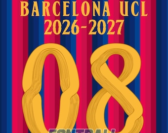 Typografia czcionek Barcelona Champions 2026-2027. Pliki w formatach .AI, .pdf, .eps i TTF.