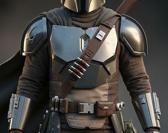 Mandalorian Din Djarin Cosplay Kostüm mit Gürtel | Star Wars Kopfgeldjäger Fliegeranzug | Beskar Outfit