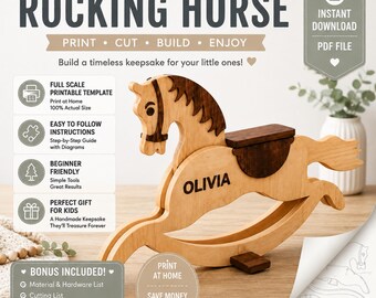 Full Scale Rocking Horse Plans | Wooden Toy Blueprint (Digital Download)