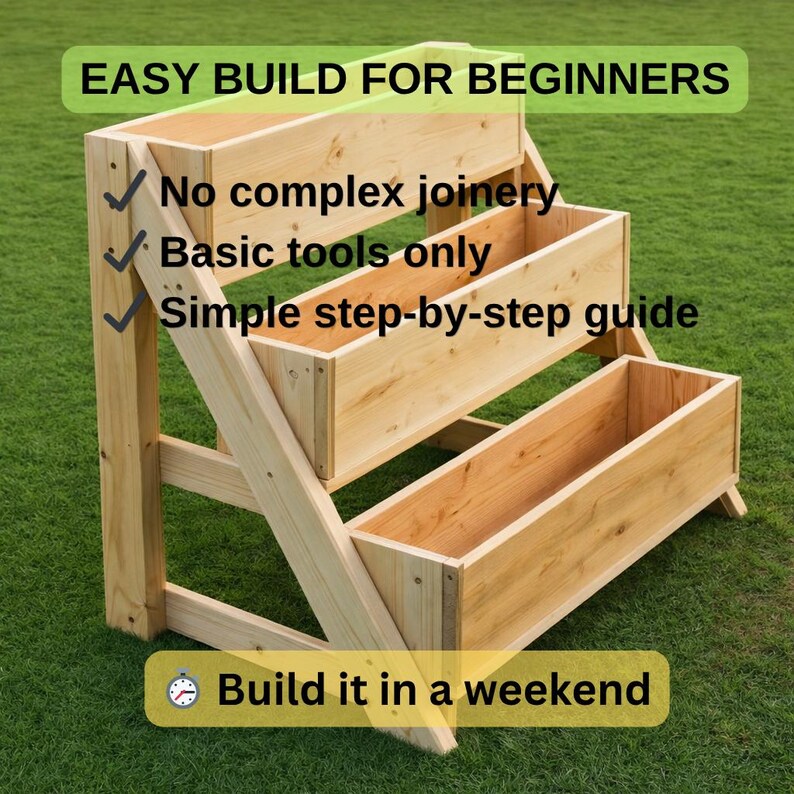 3 Tier Leaning Planter Box Plans | DIY Tiered Garden Flower Box ...