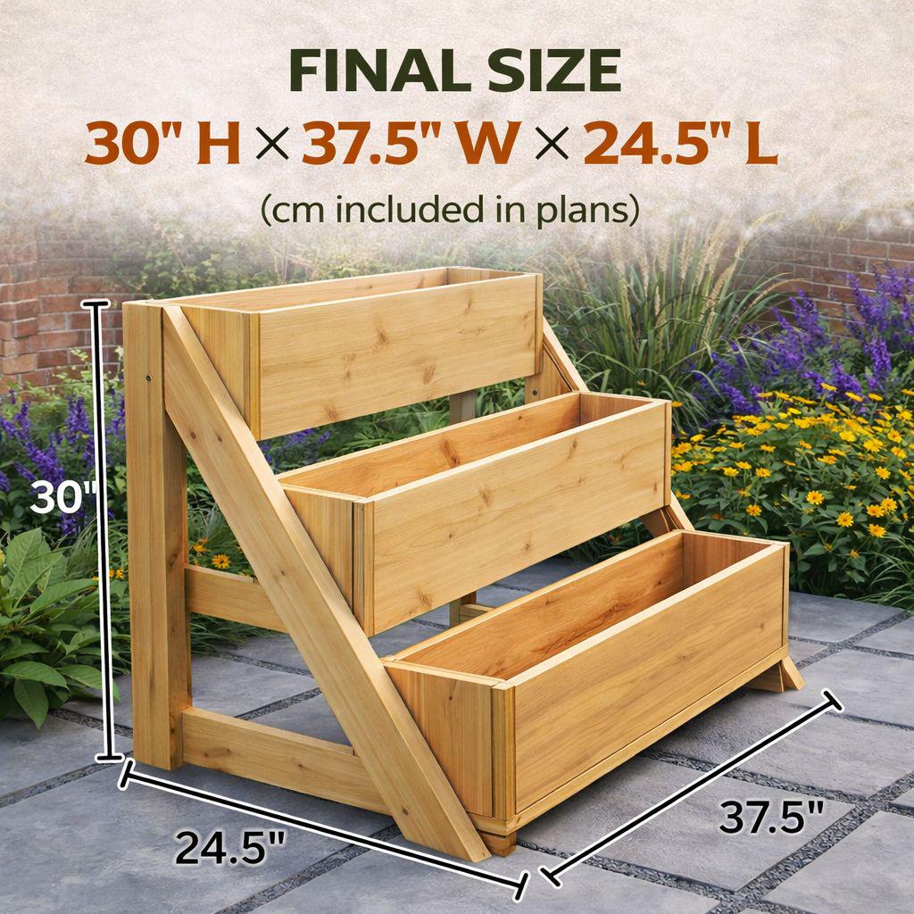 DIY Outdoor Bench With Storage, 3-tier Planter Box Plans Bundle ...