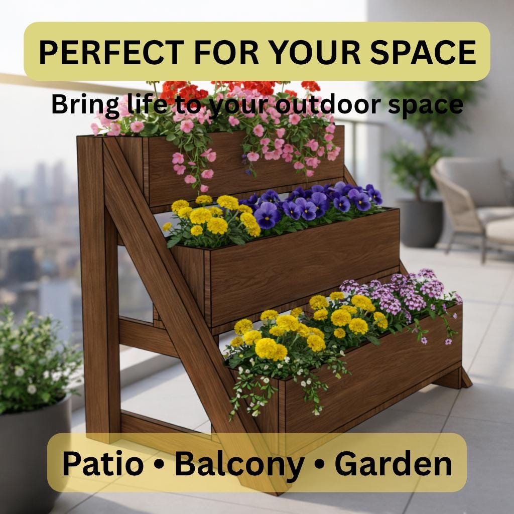 3 Tier Leaning Planter Box Plans | DIY Tiered Garden Flower Box ...