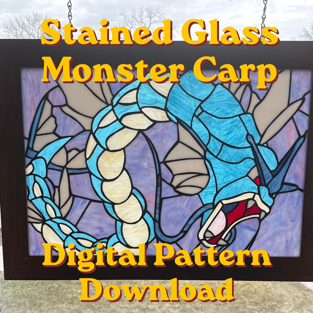 Copy Monster Pattern Glass Stained Glass Monster Carp Digital Pattern Download - Etsy