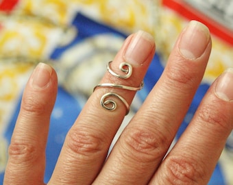 Zilveren artritisvingerspalk | Ondersteuning voor boutonnière misvorming | Malletvingerring | EDS-spalkring | Gehamerde ring | Triggervingerbrace