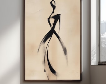 Abstract Line Art Modern People Print Mid Century Wall Decor Minimalist Poster | M#25