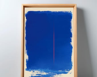 Blue color field abstract Art print, Minimalist Contemporary wall art, Digital Download, Home Decor. Two Breaths  | M#67