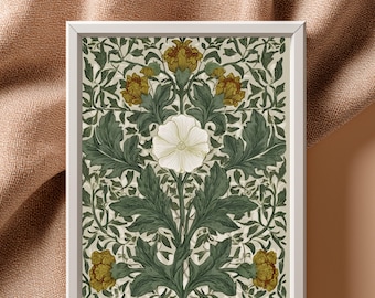 William Morris Botanical Art Print, Vintage Wildflower Illustration, Cottagecore Floral Wall Decor, Classic Victorian Nature | B#41