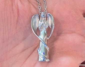 Angel Urn Cremation Pendant - Faith Memorial Jewelry for Ashes