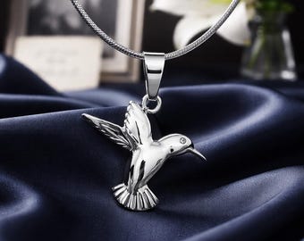 Hummingbird Urn Necklace for Ashes – Memorial Jewelry for Pet or Loved One